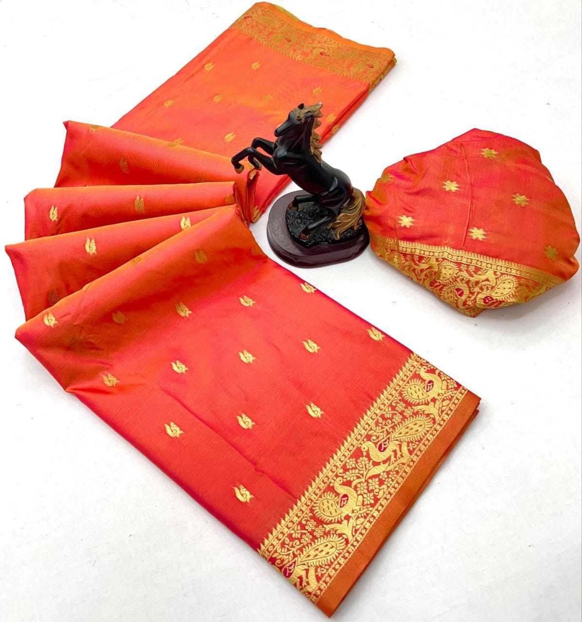 Premium Silk Designer Saree in Brown Pod