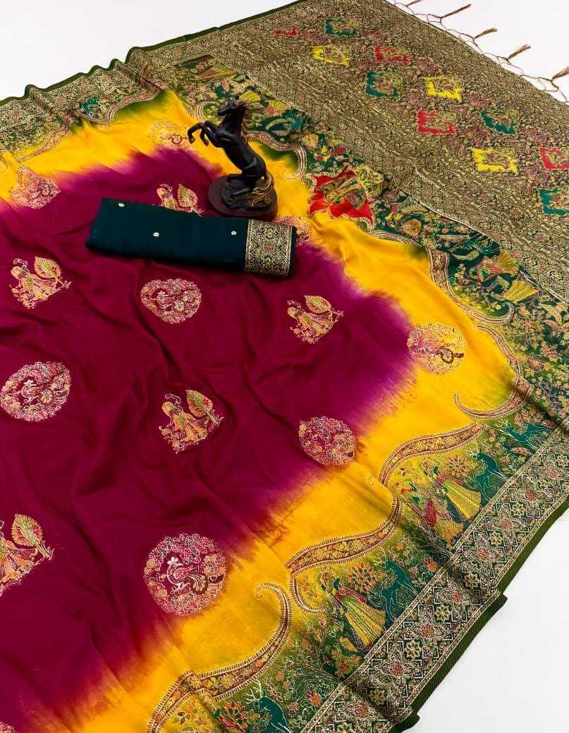 Pashmina Designer Saree in Bottle Green