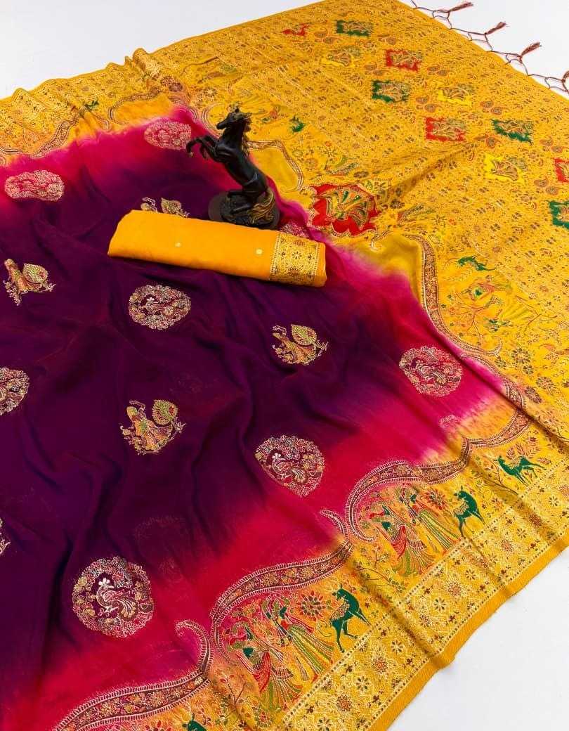 Pashmina Designer Saree in Bottle Green