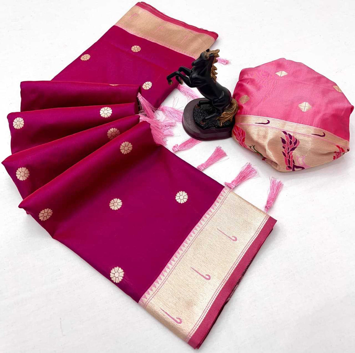 Soft Silk Designer Saree in Gray