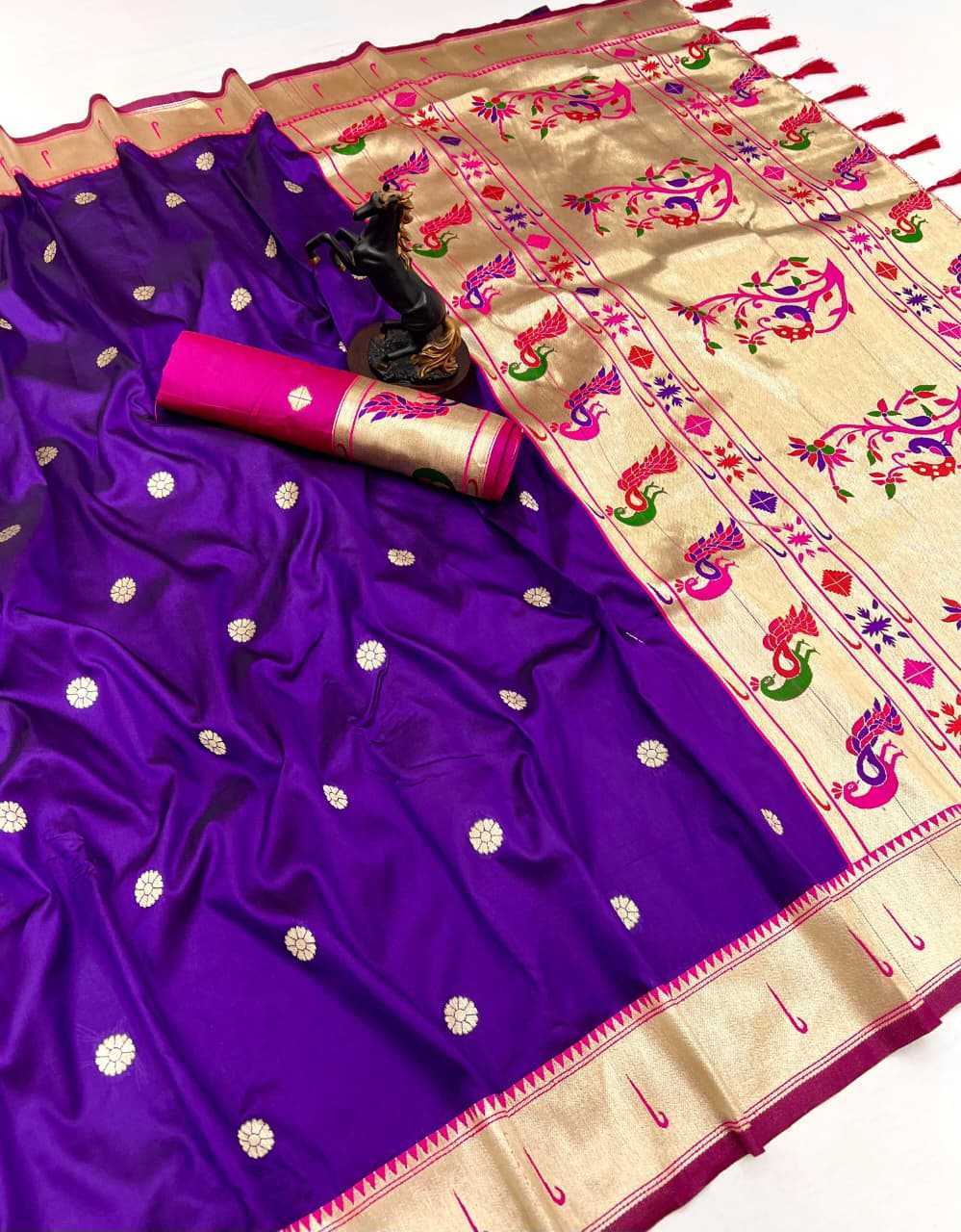 Soft Silk Designer Saree in Gray