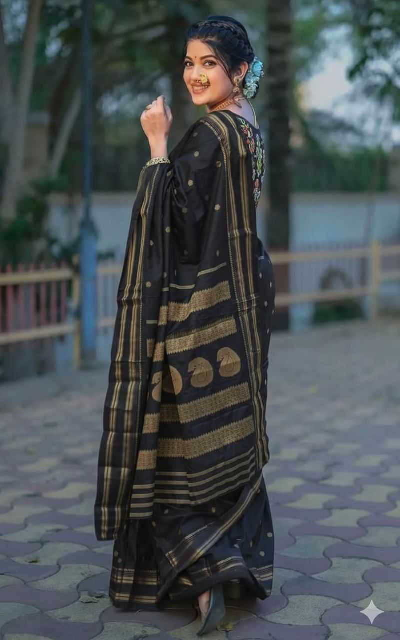 Ragini Soft Silk Designer Saree in Black