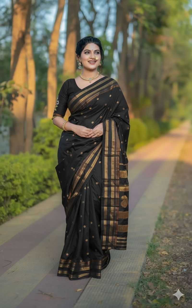 Ragini Soft Silk Designer Saree in Black