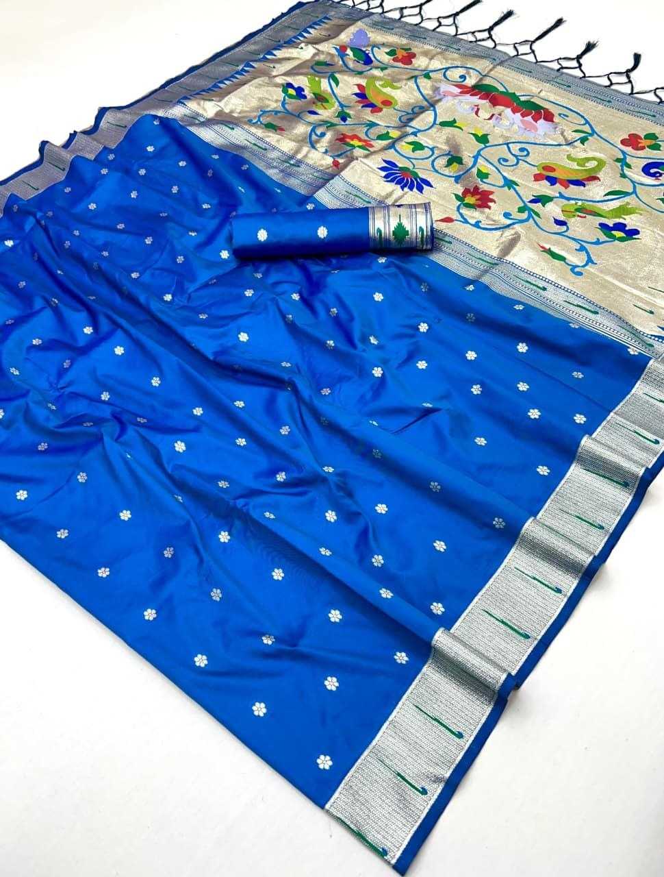 Soft Silk Zari Border Saree in Rani