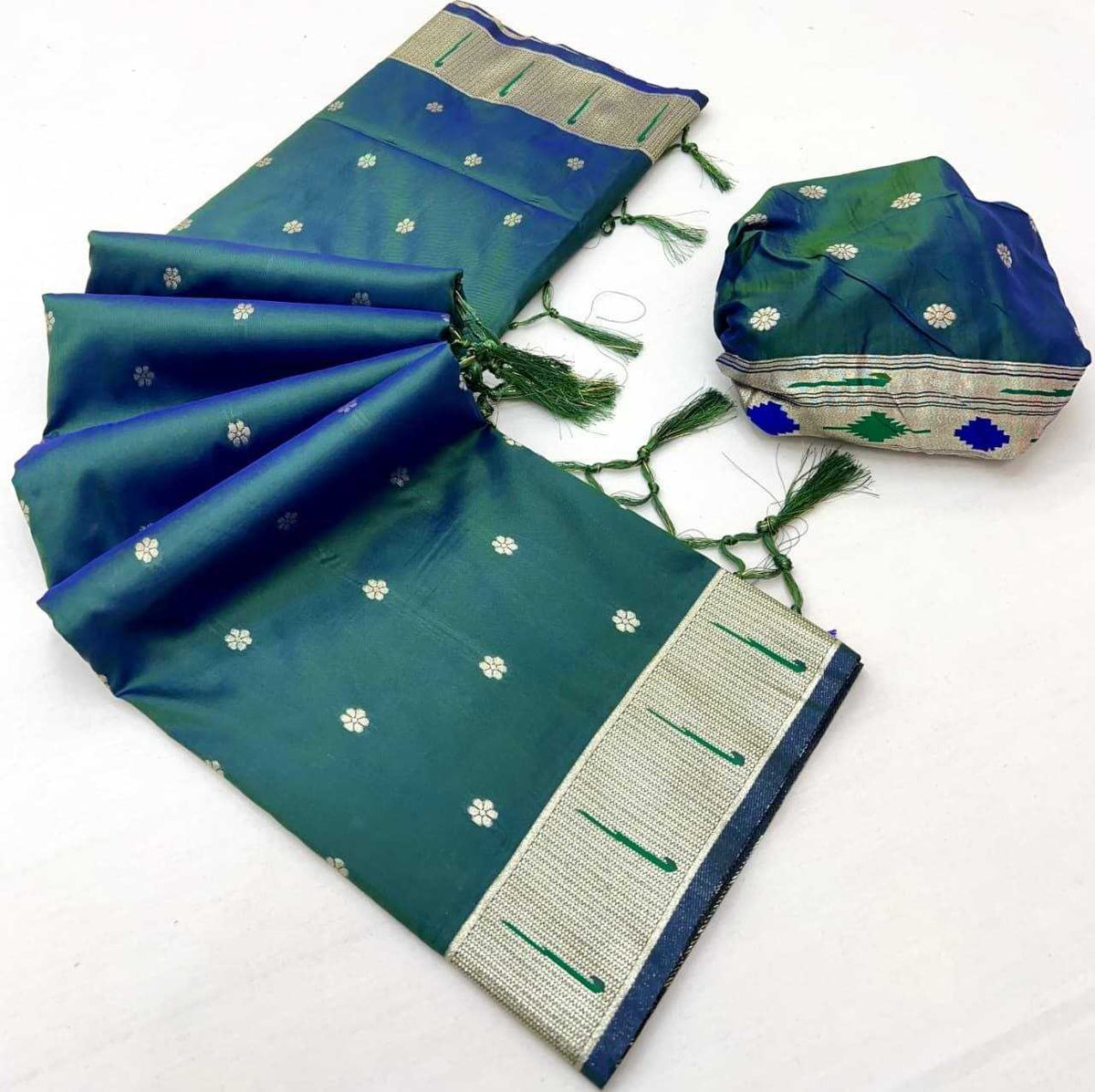 Soft Silk Zari Border Saree in Rani