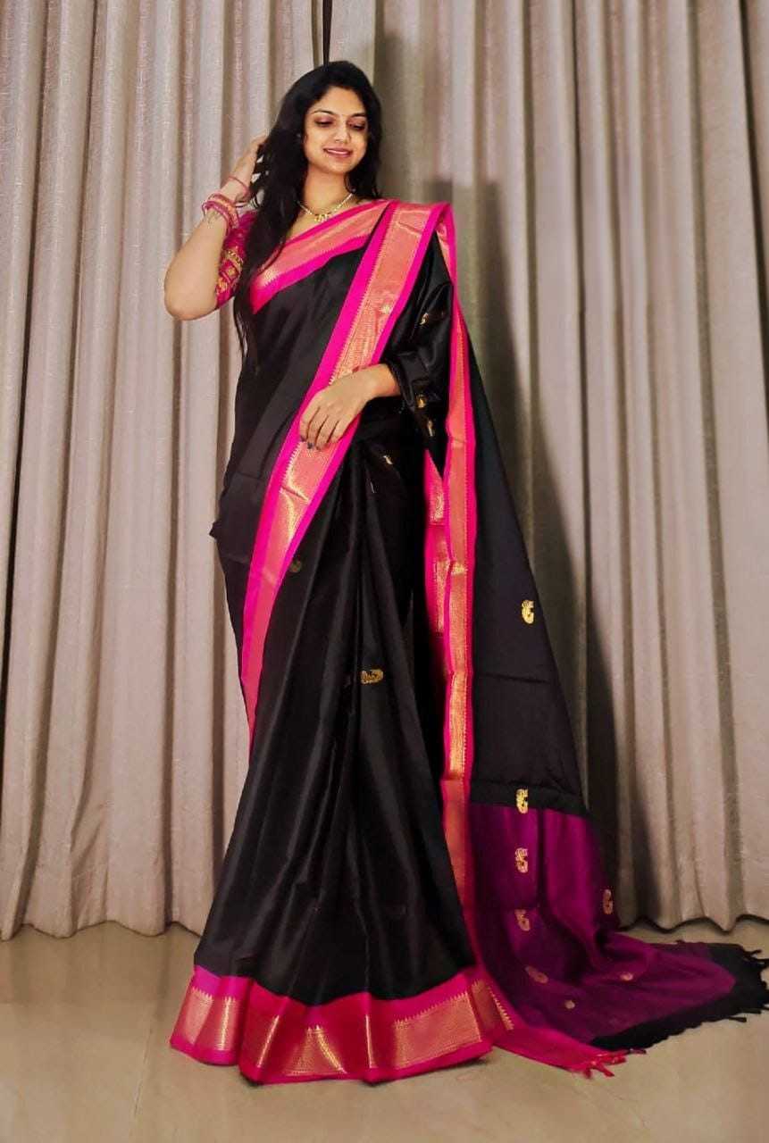 Cotton Jacquard Saree in Yellow