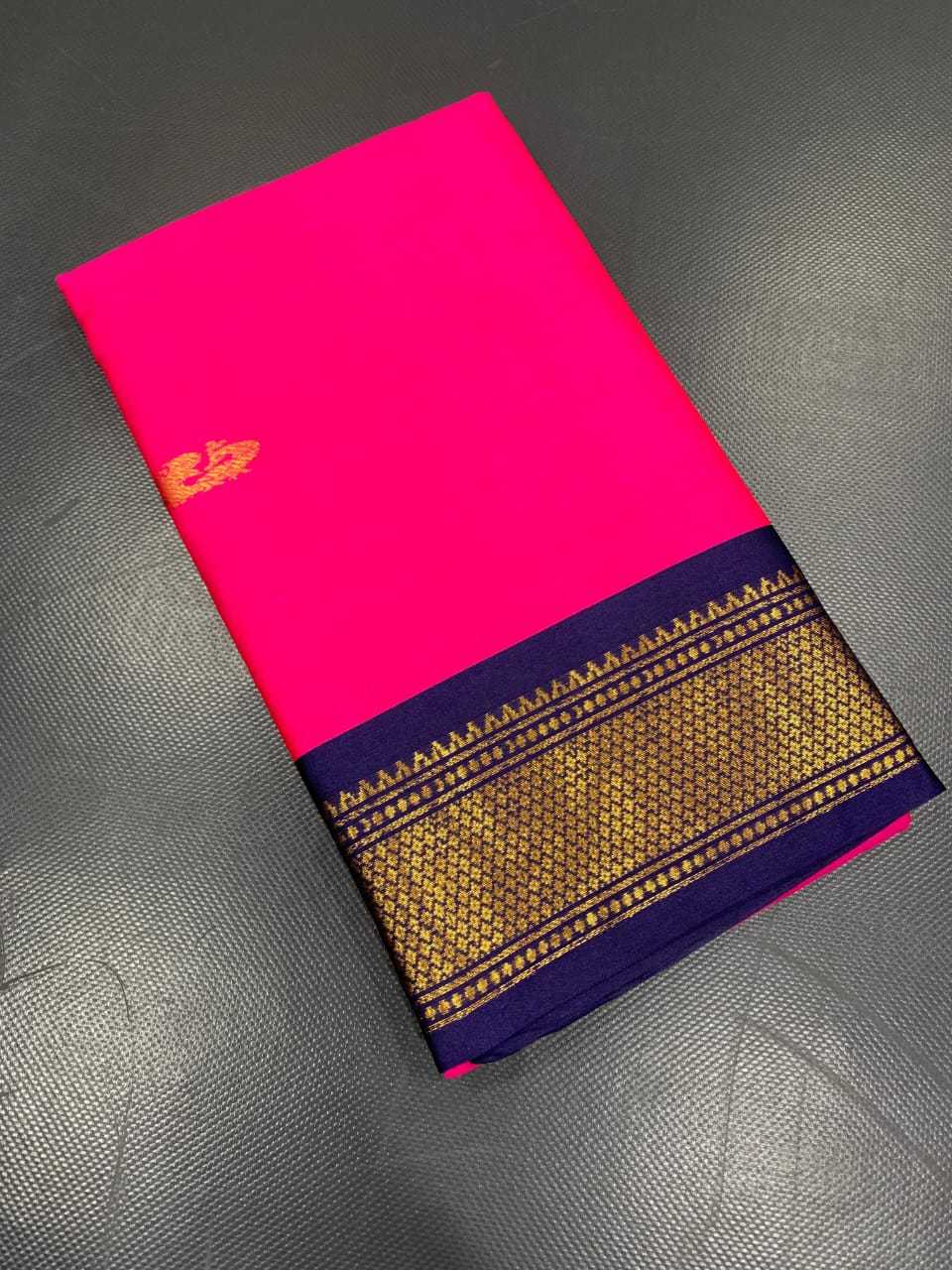 Cotton Zari Border Saree in Pista