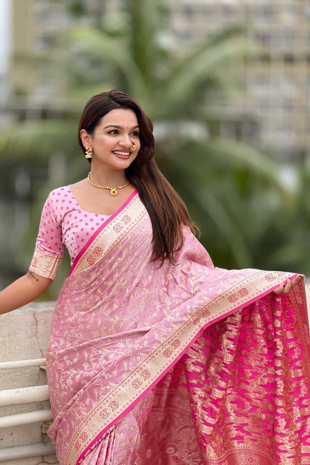 Banarasi Soft Silk Zari Border Saree