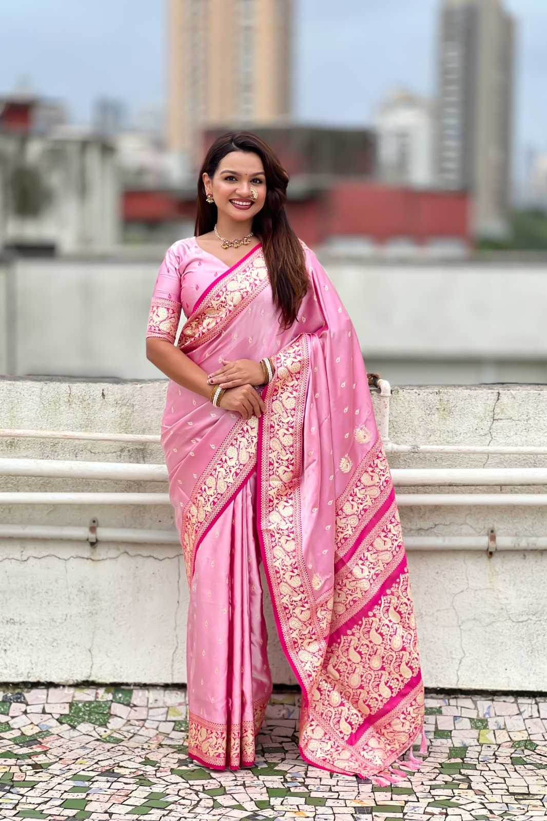 Banarasi Soft Silk Zari Border Saree