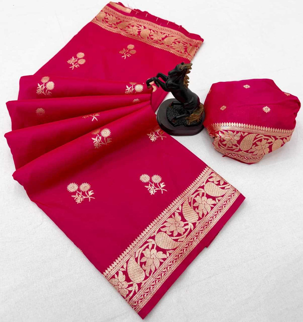 Theja Banarasi Soft Silk Designer Saree in Red
