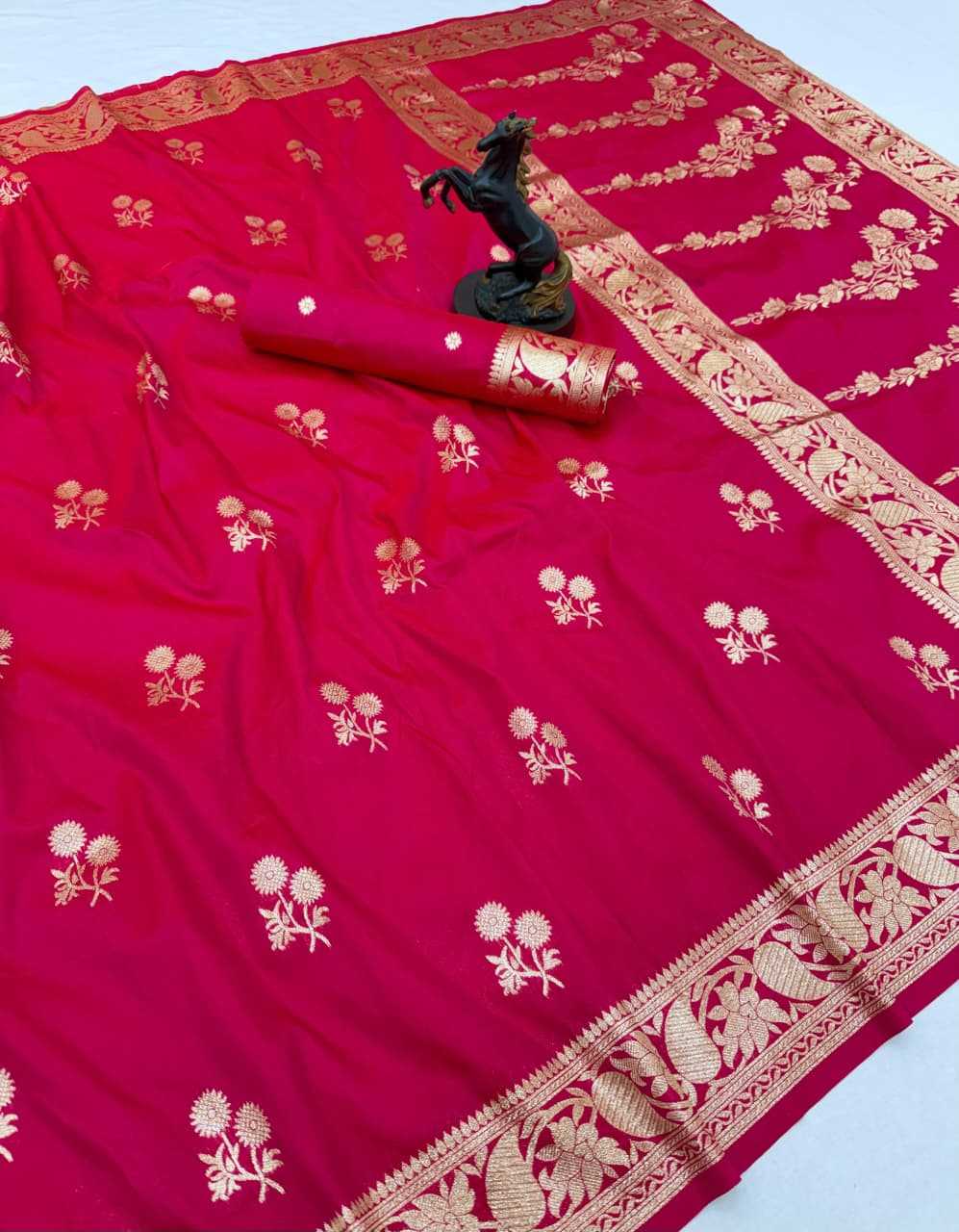 Theja Banarasi Soft Silk Designer Saree in Red