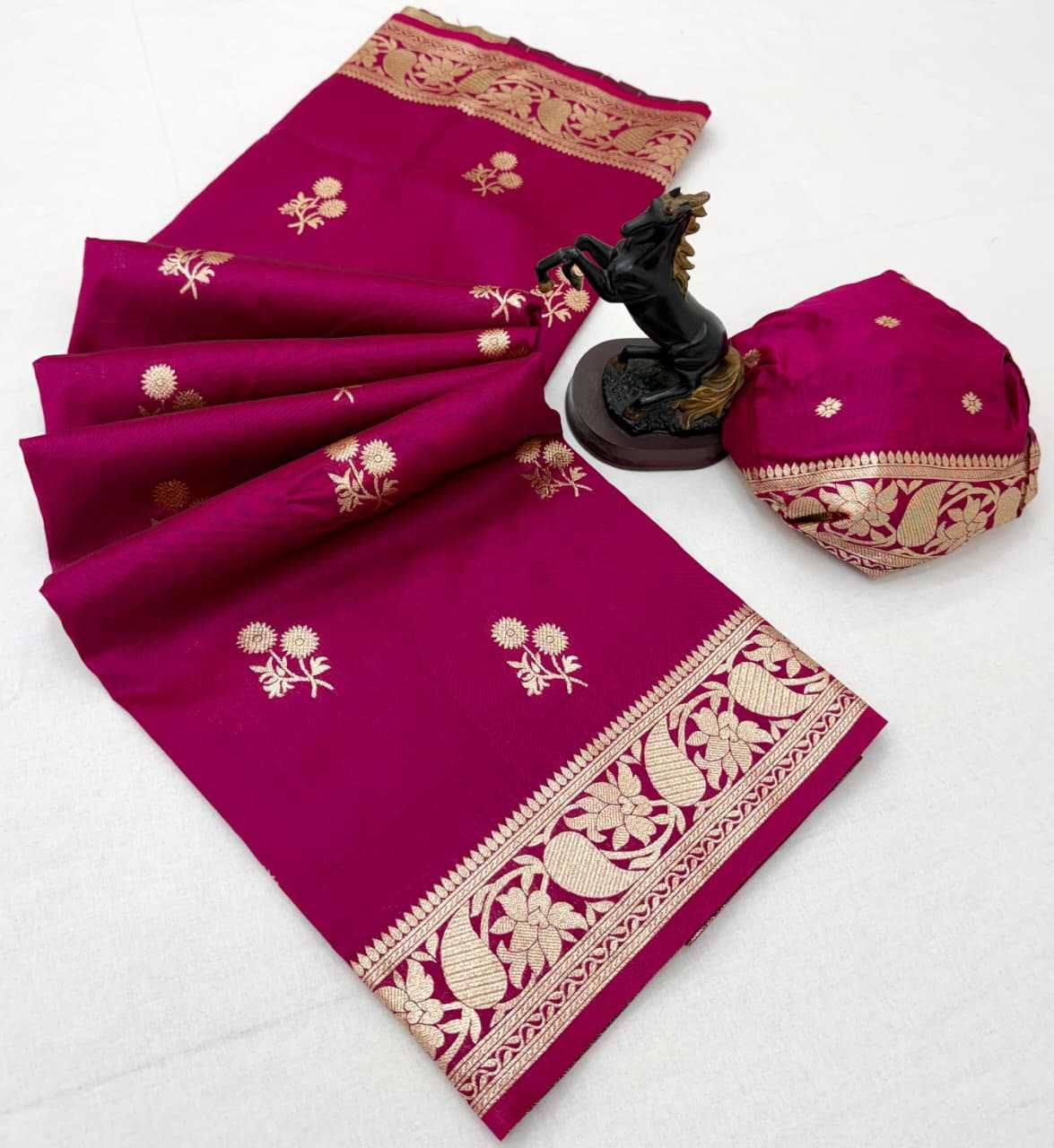 Theja Banarasi Soft Silk Designer Saree in Red