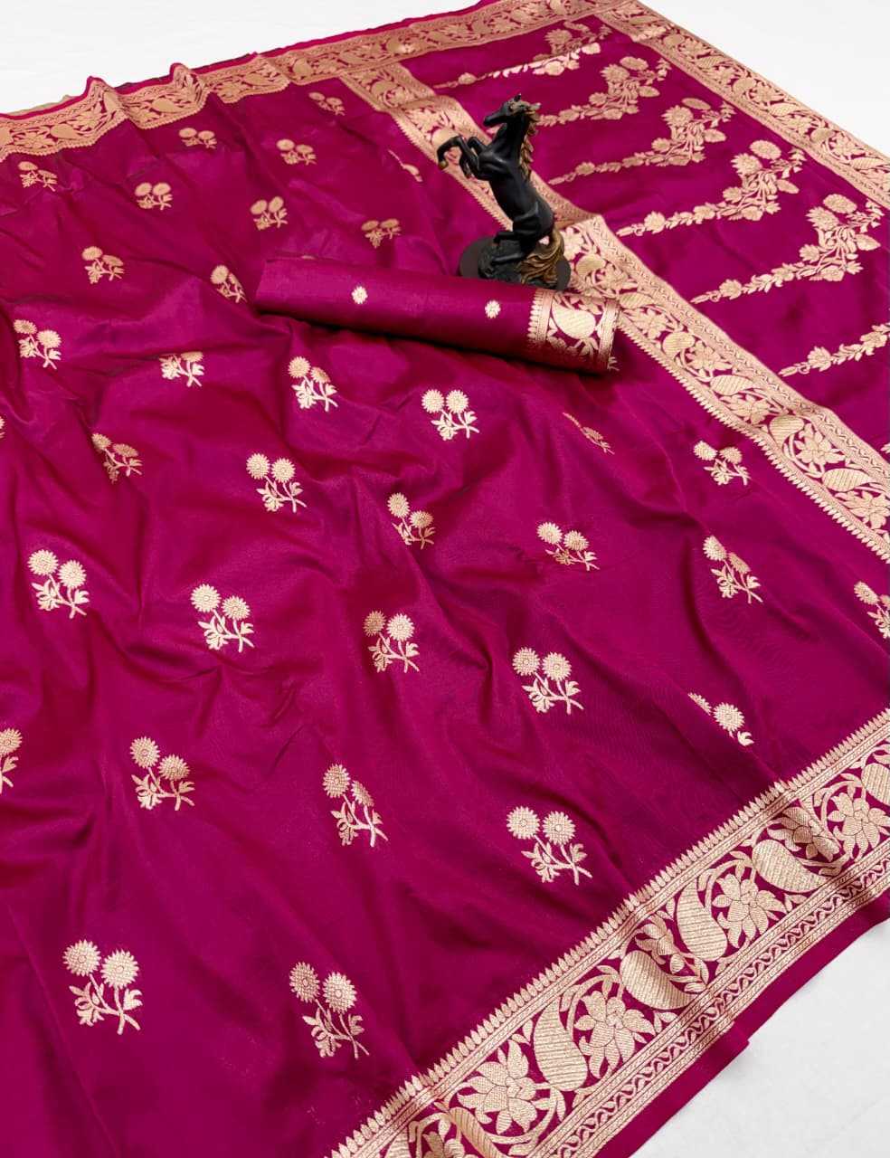 Theja Banarasi Soft Silk Designer Saree in Red