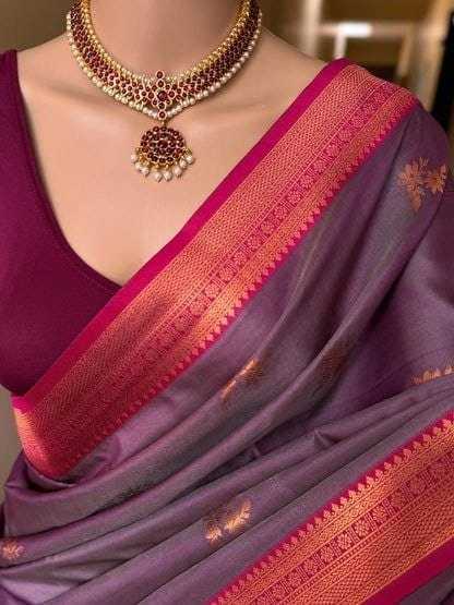 Banarasi Soft Silk Designer Saree in Orange