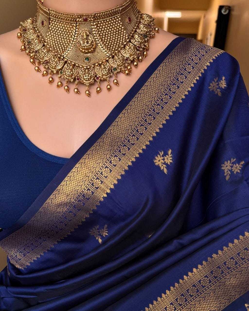Banarasi Soft Silk Designer Saree in Orange