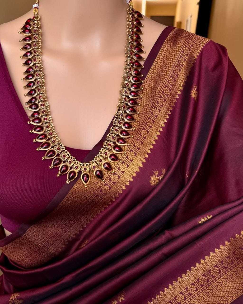 Banarasi Soft Silk Designer Saree in Orange
