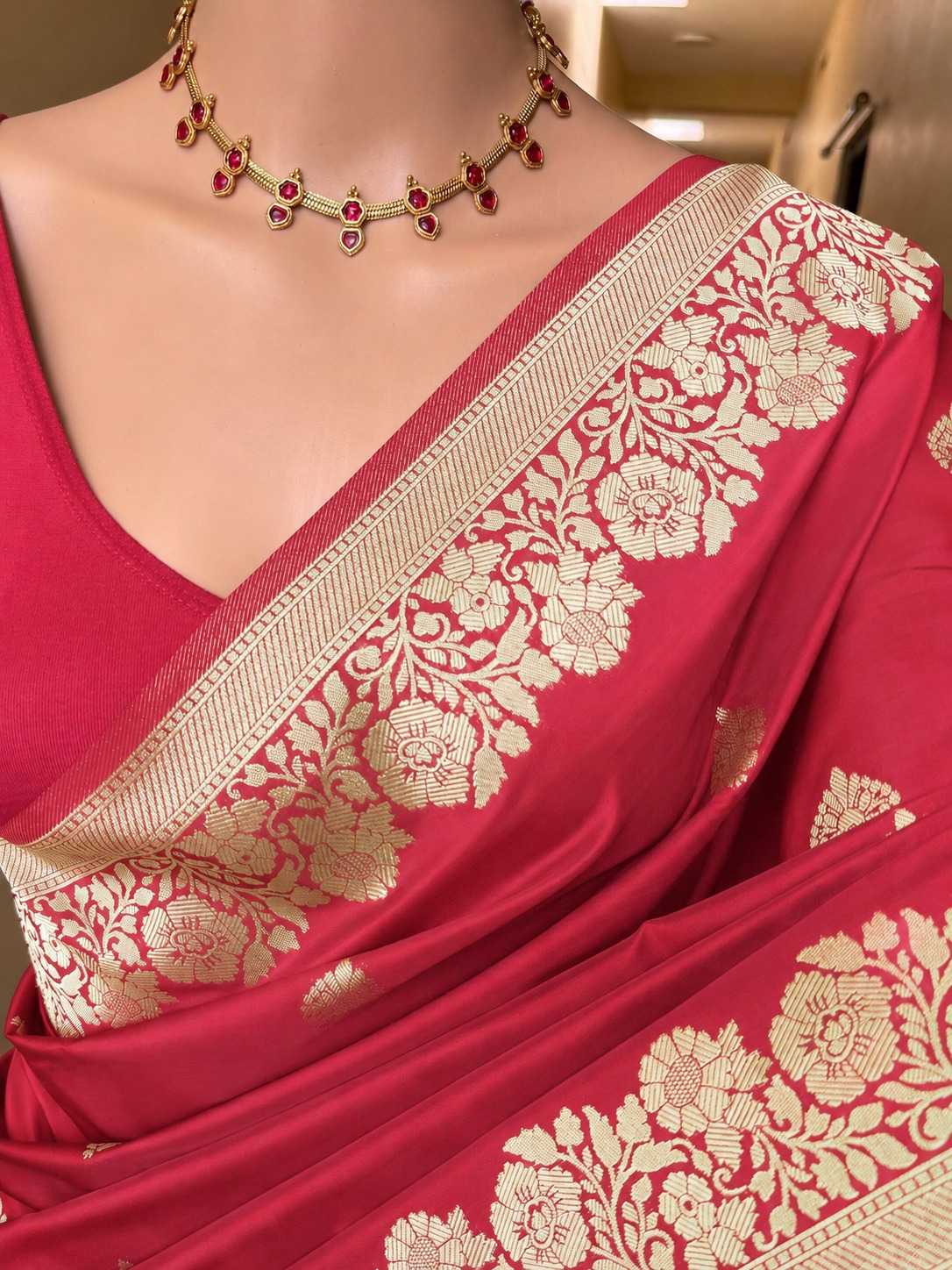 Banarasi Soft Silk Designer Saree in Pink