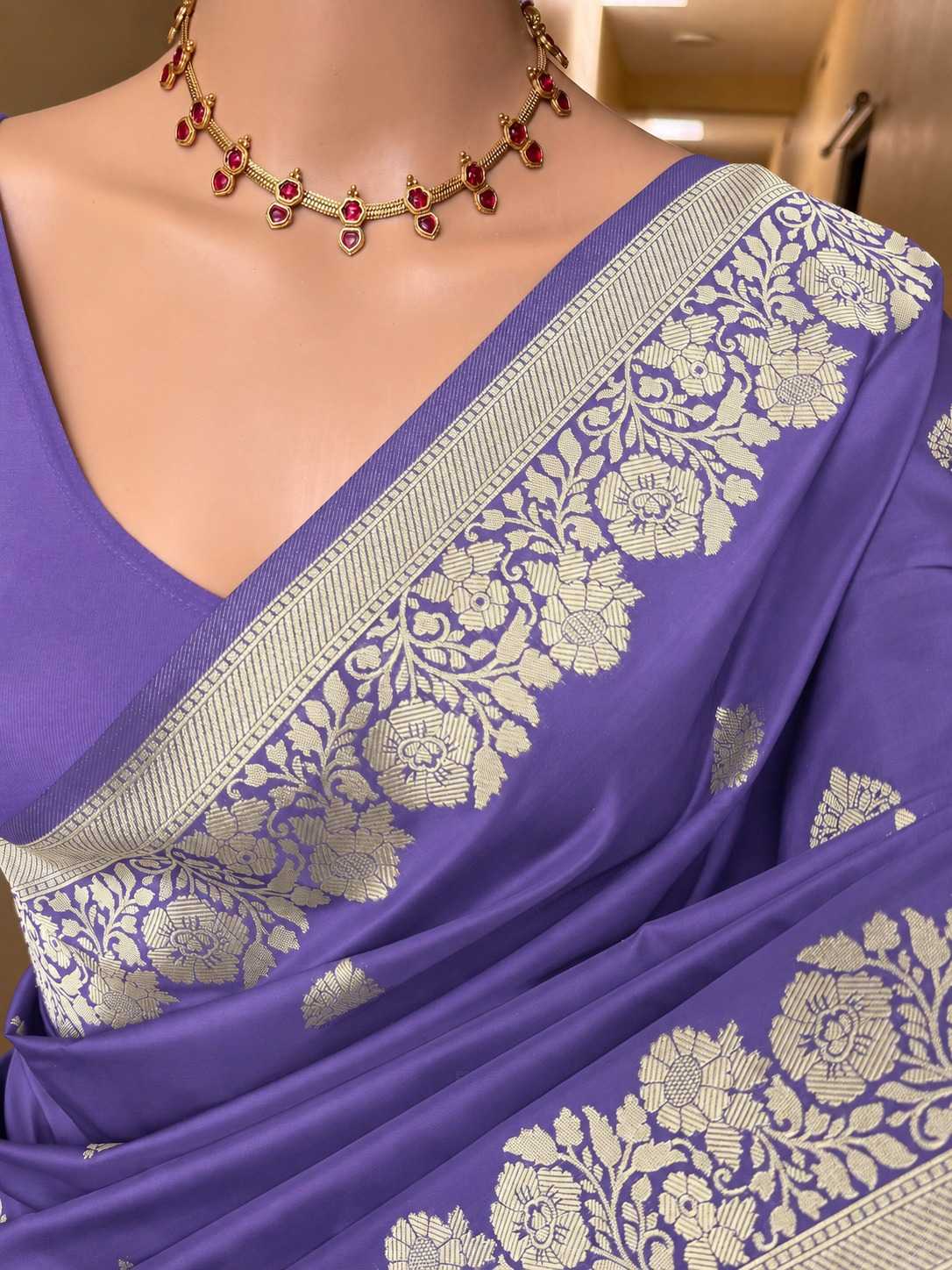 Banarasi Soft Silk Designer Saree in Pink