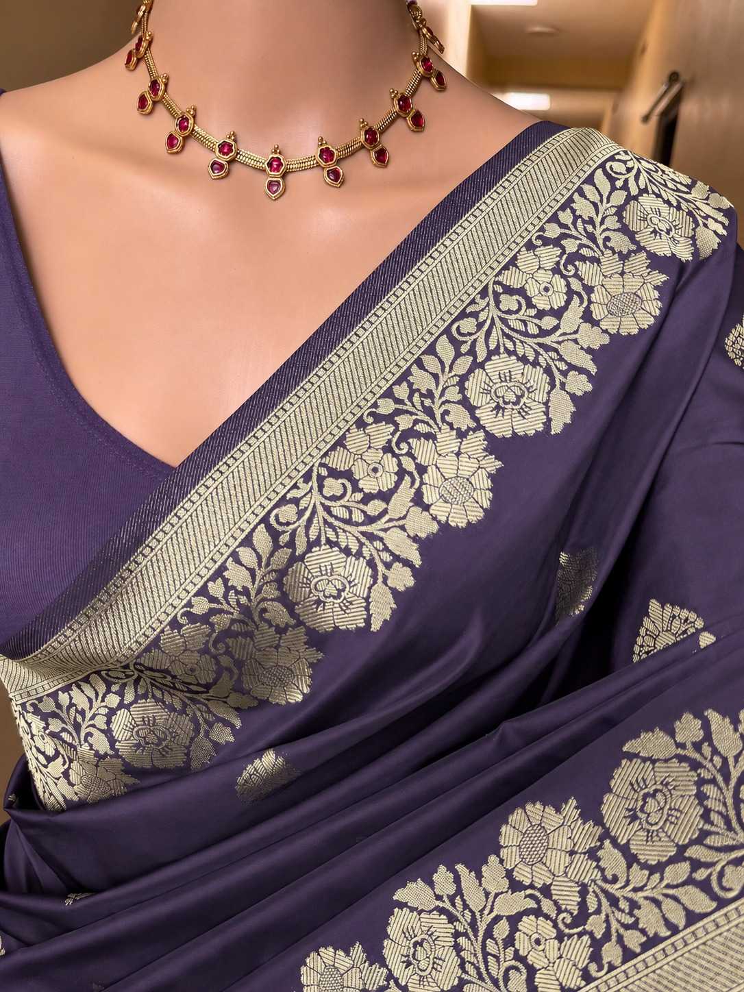 Banarasi Soft Silk Designer Saree in Pink