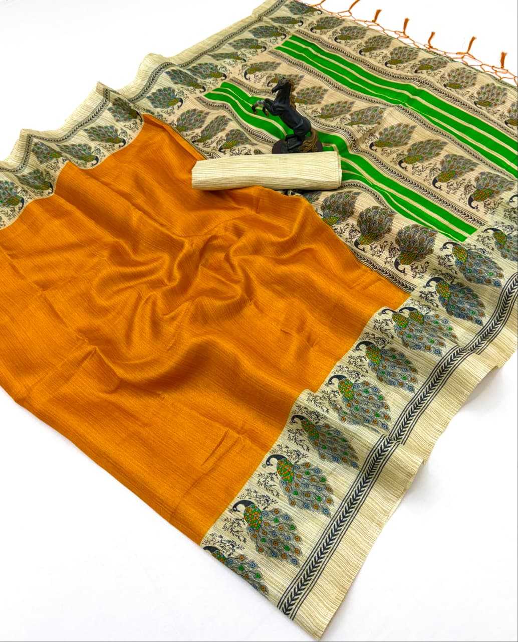 With Khadi Cotton Designer Saree