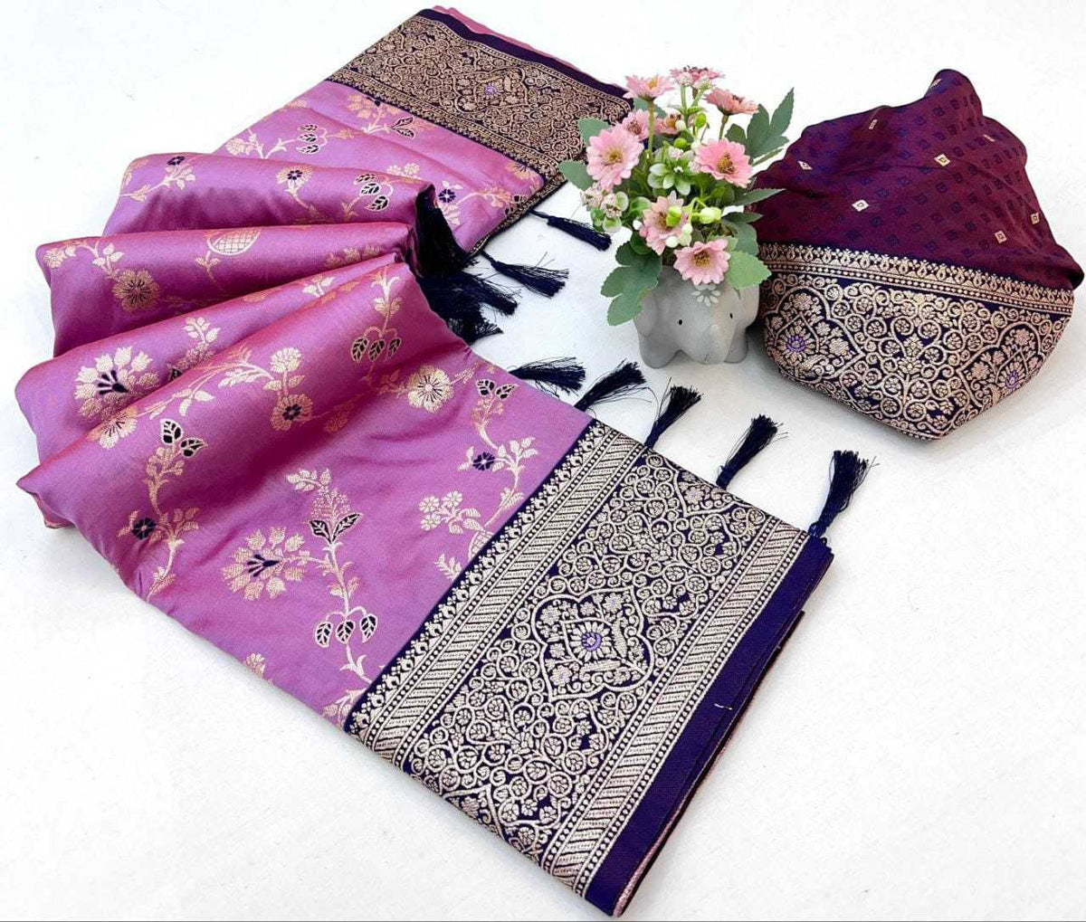 Zari Banarasi Soft Silk Designer Saree