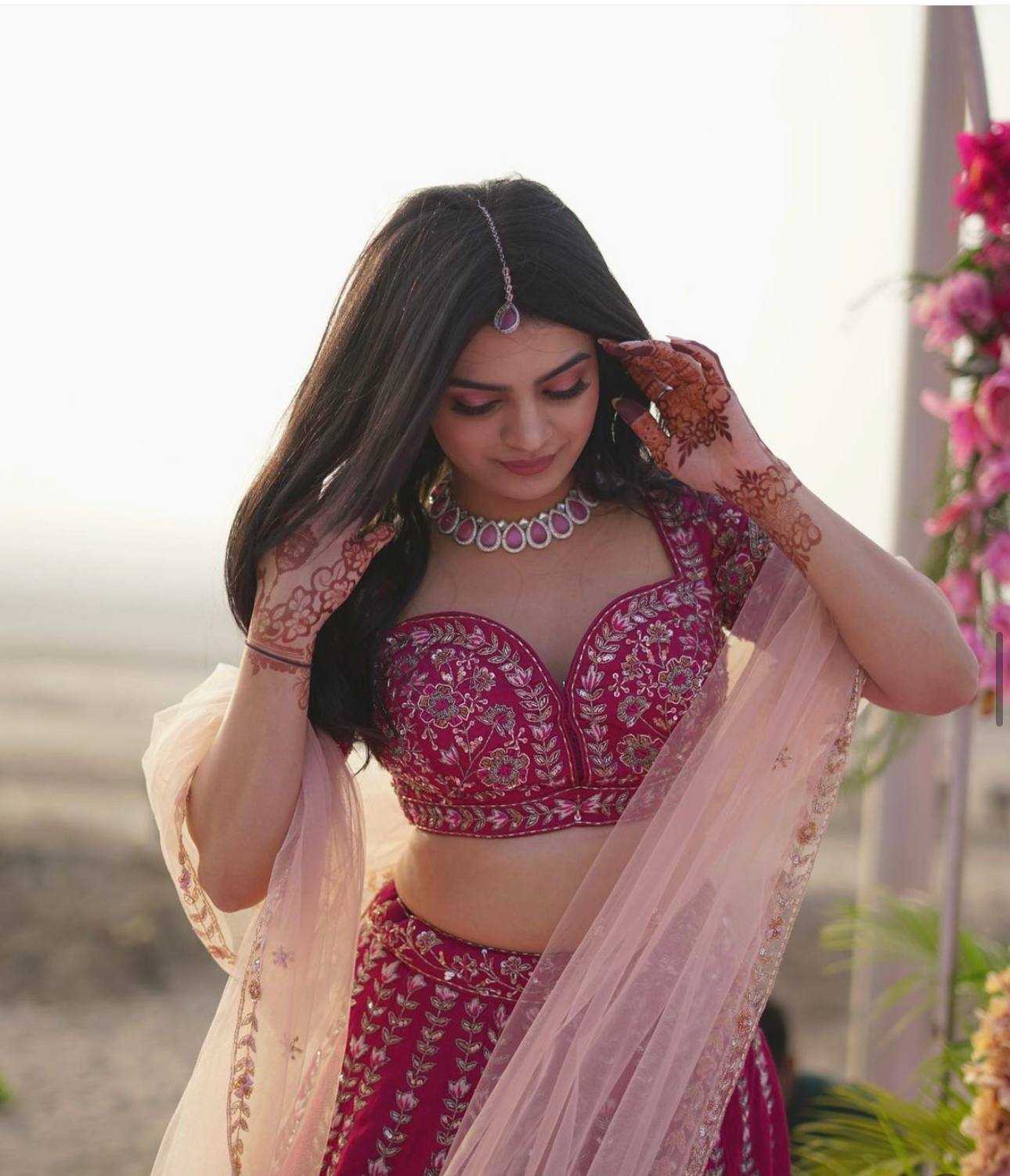 Slub Silk Designer Lehenga