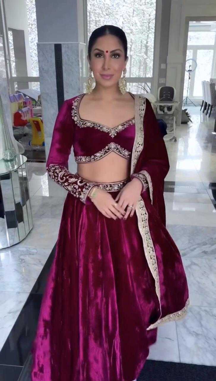 Velvet Wedding Lehenga