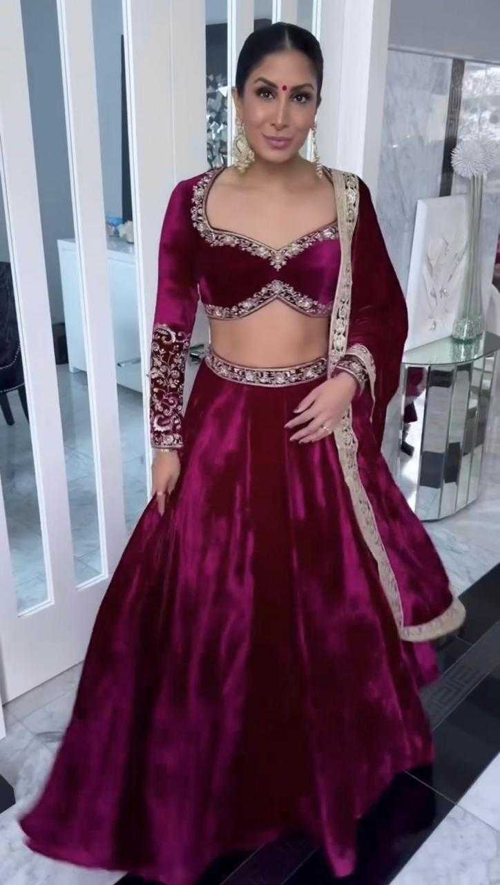 Velvet Wedding Lehenga
