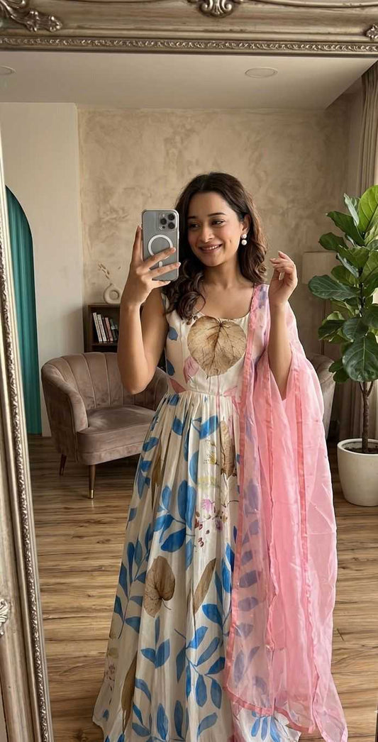 Dola Silk Printed Gown