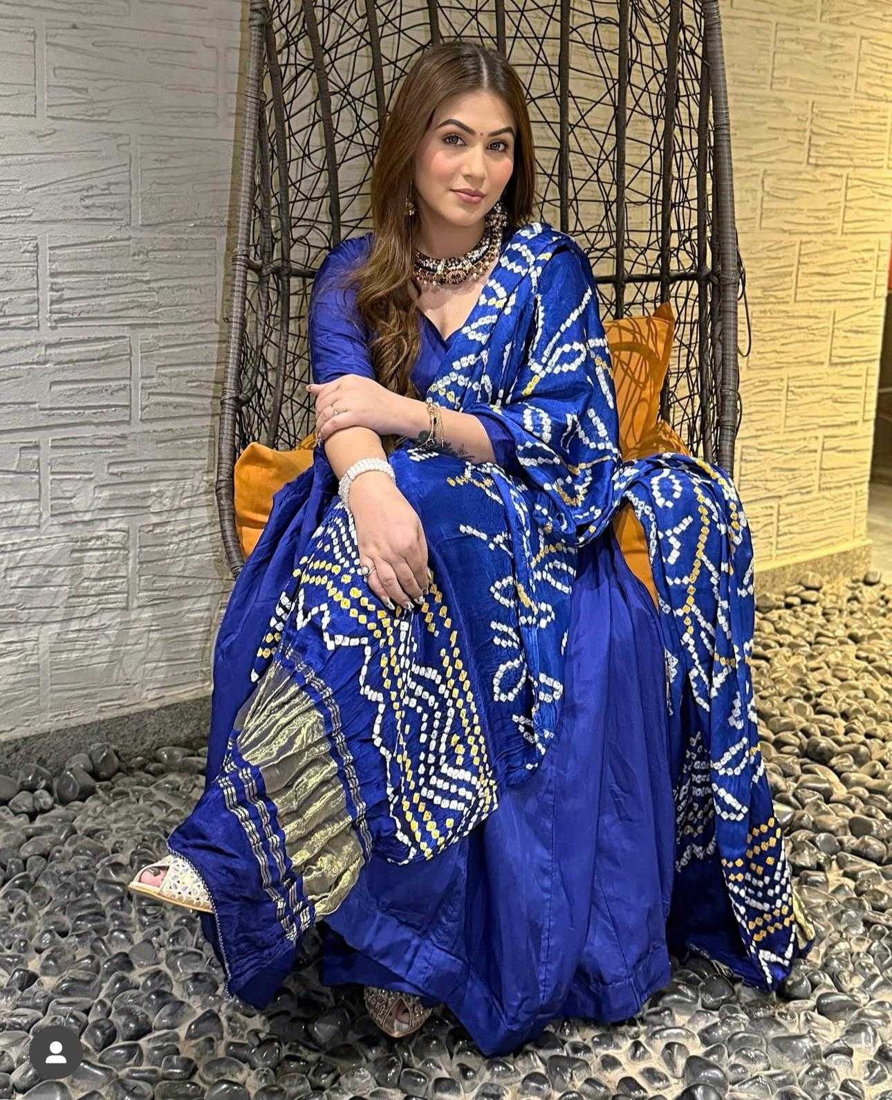 Chinon Silk Anarkali Gown