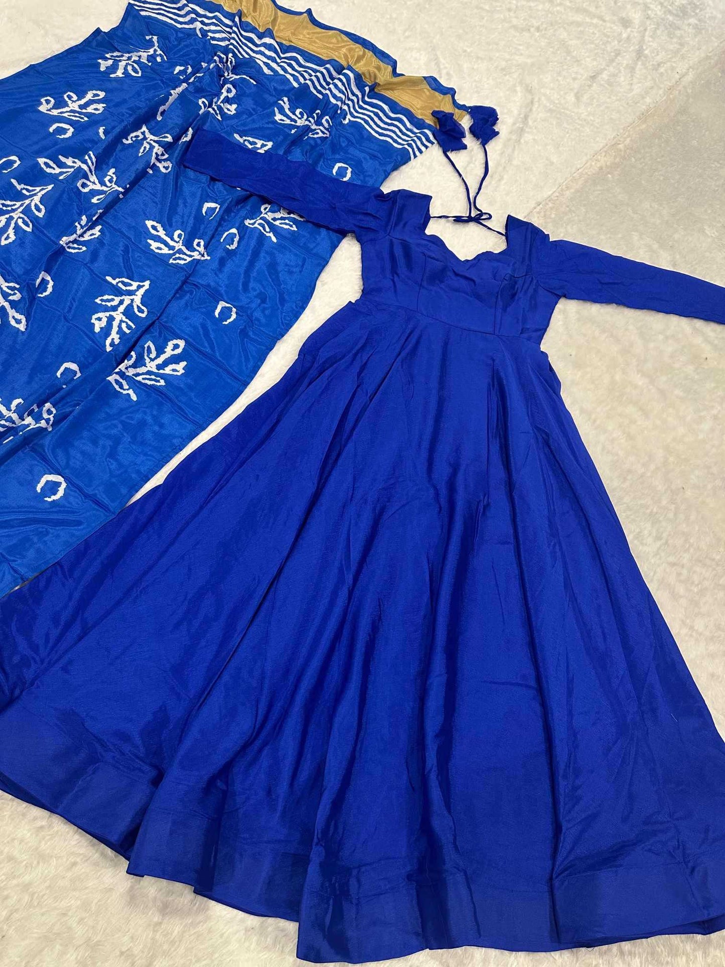Chinon Silk Anarkali Gown