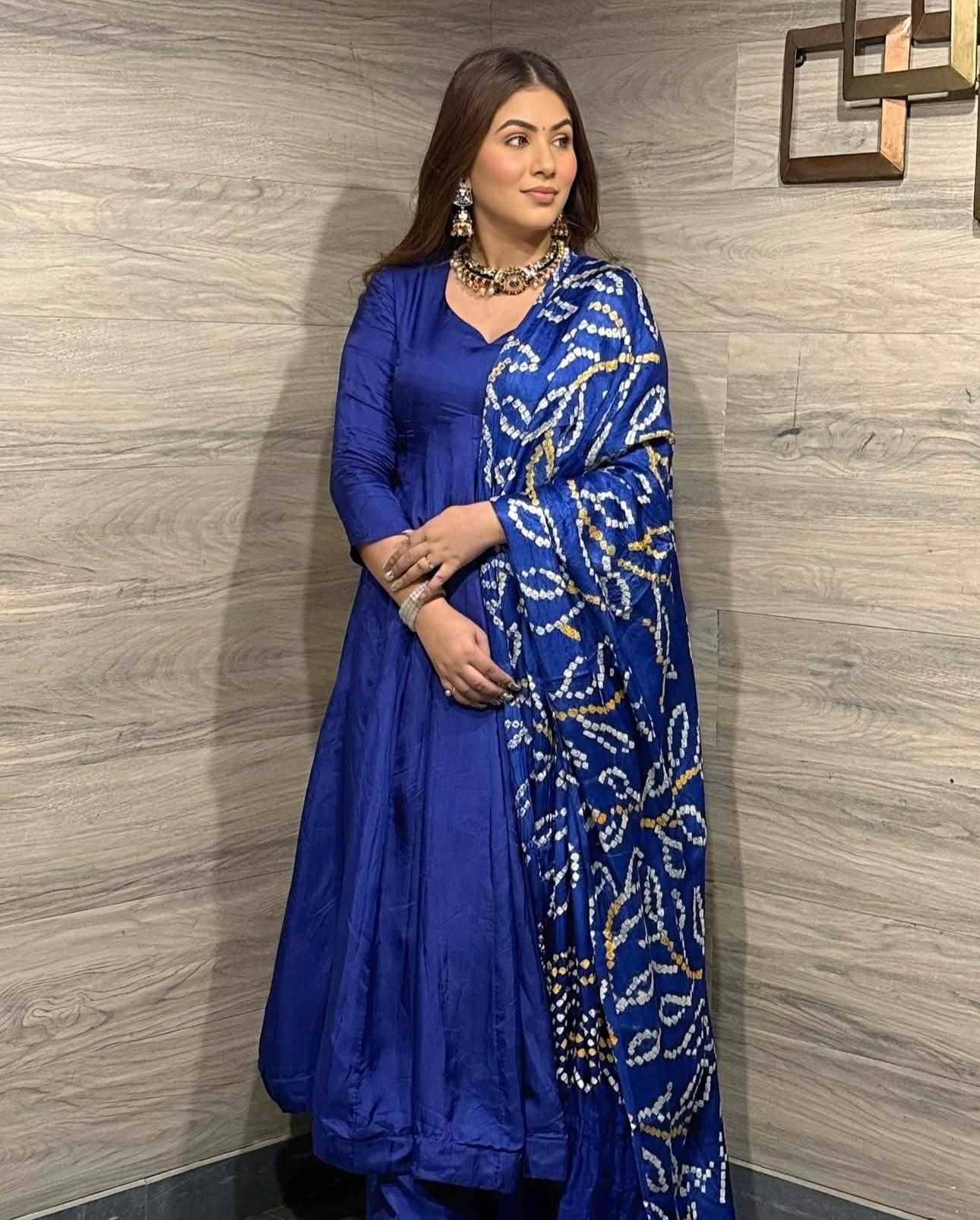 Chinon Silk Anarkali Gown