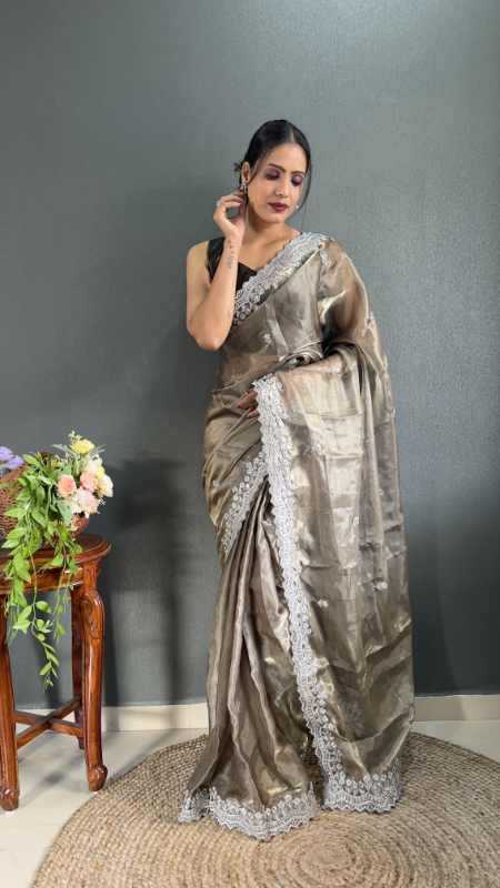 Jimmy Choo Designer Saree in Light Pink