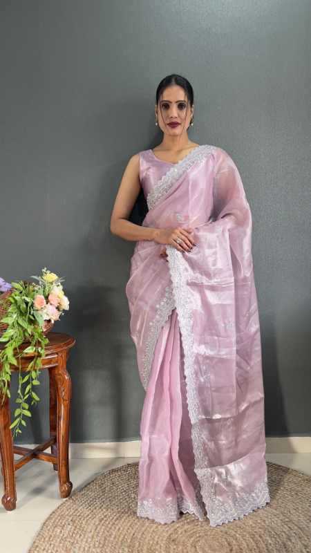 Jimmy Choo Designer Saree in Light Pink
