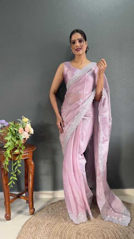 Jimmy Choo Designer Saree in Light Pink