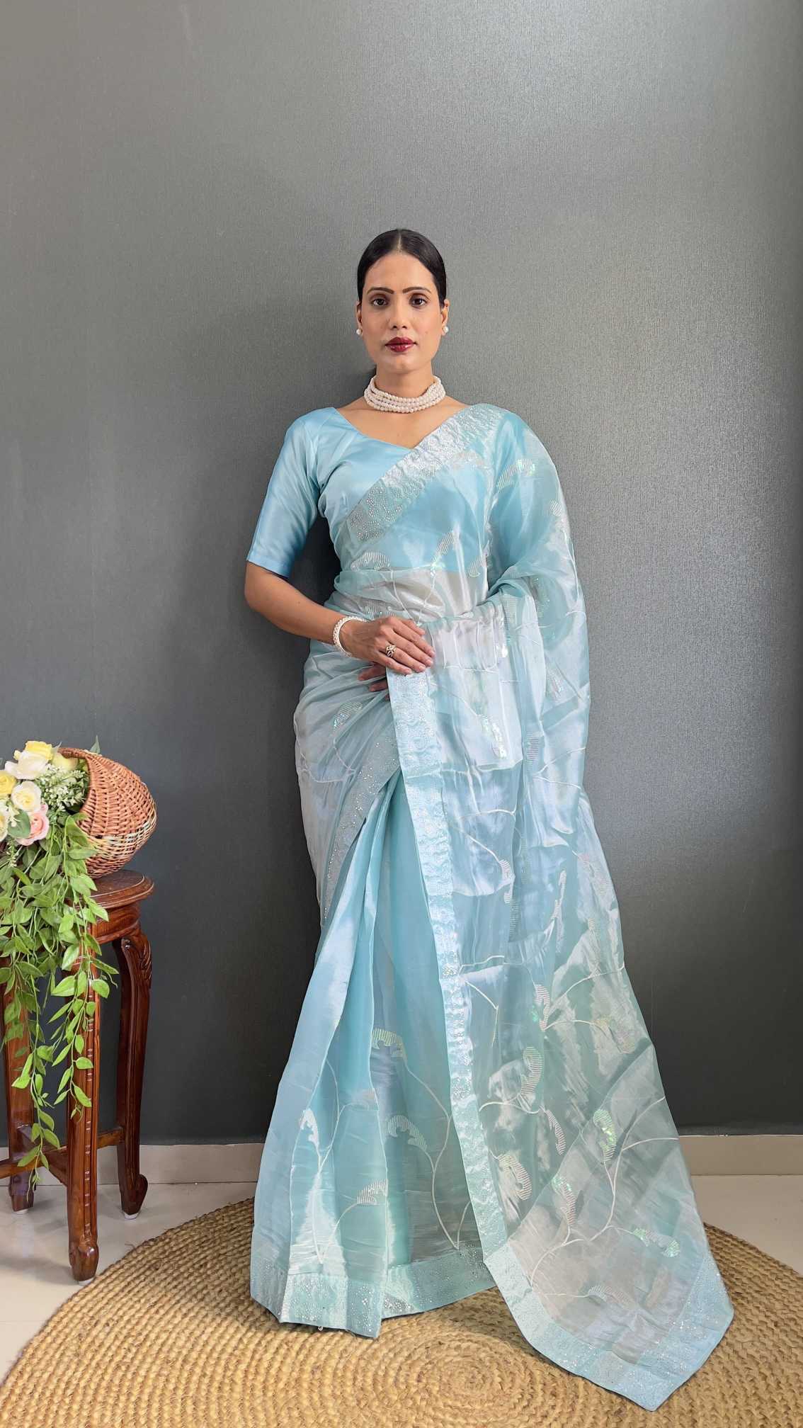 Burberry Silk Party Wear Saree