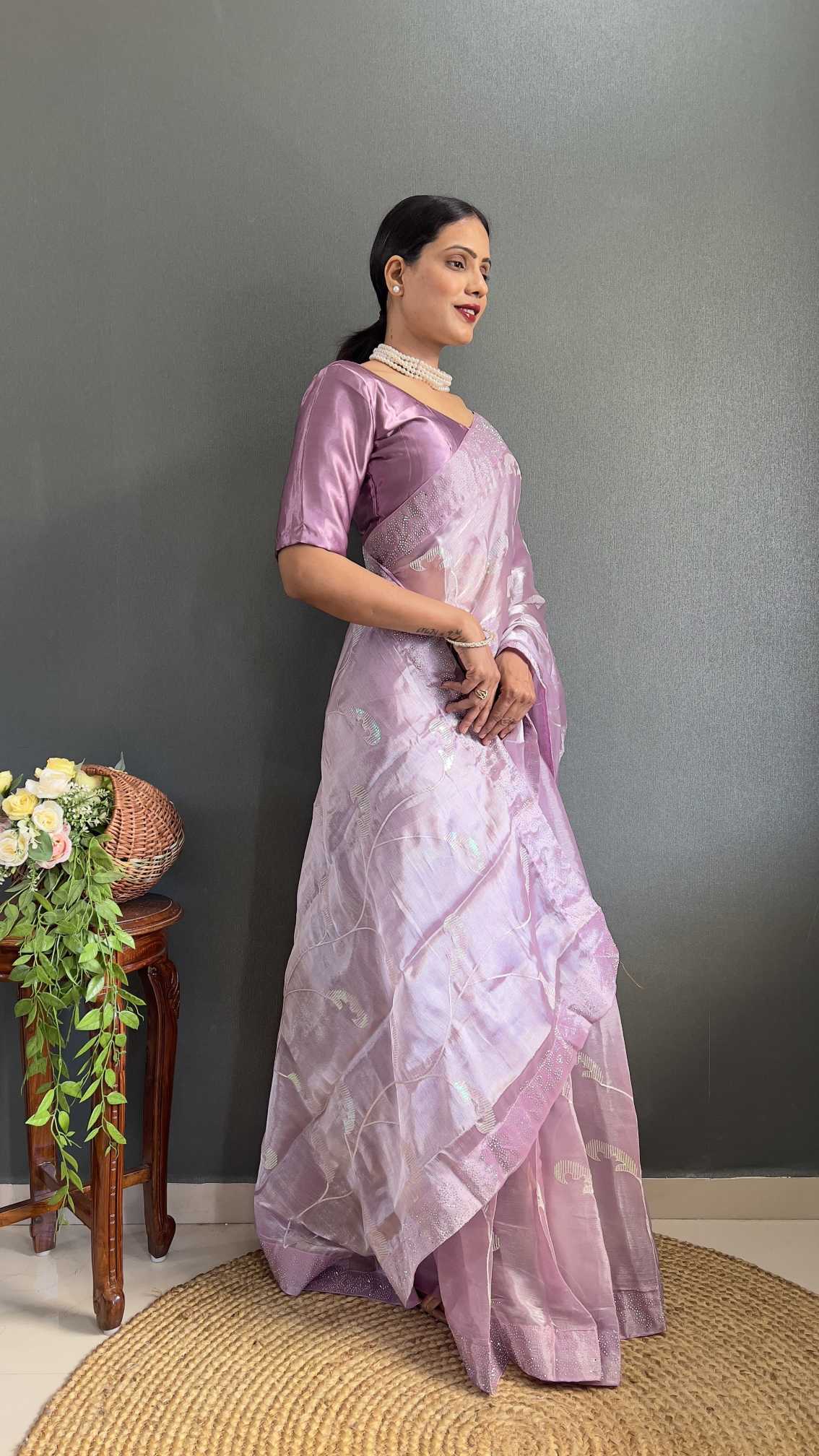 Burberry Silk Party Wear Saree