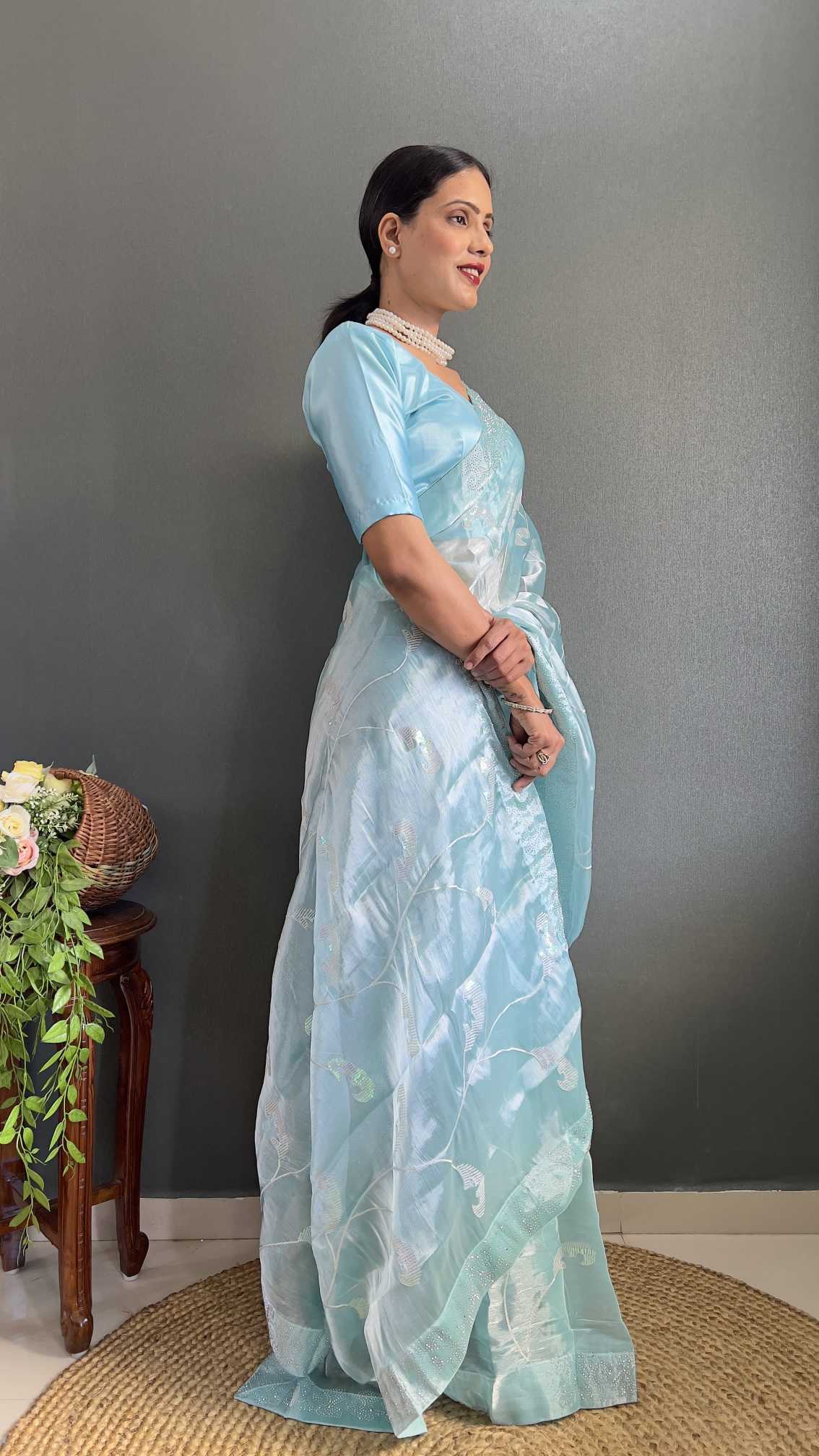 Burberry Silk Party Wear Saree