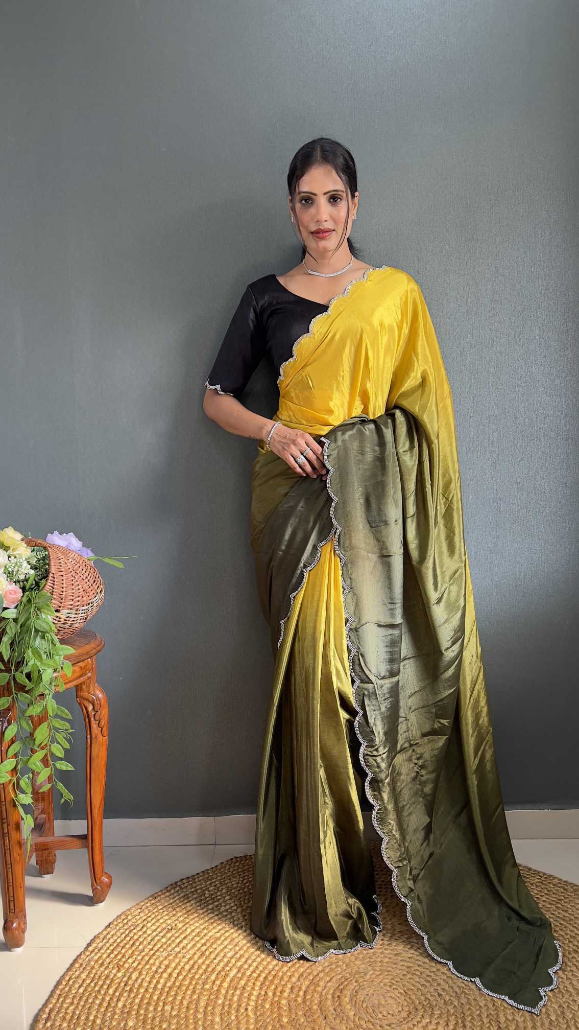 Chinon Silk Party Wear Saree