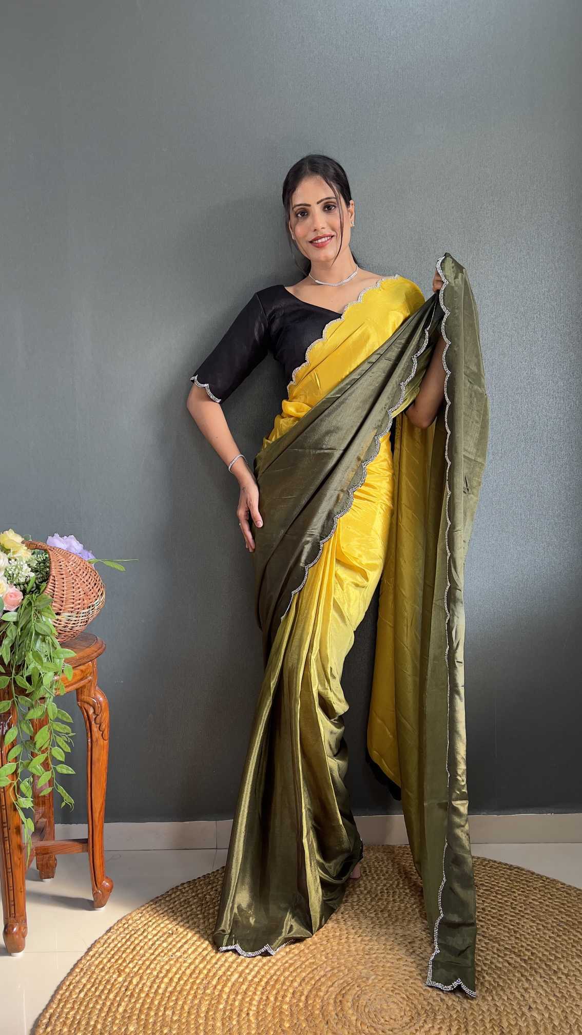 Chinon Silk Party Wear Saree