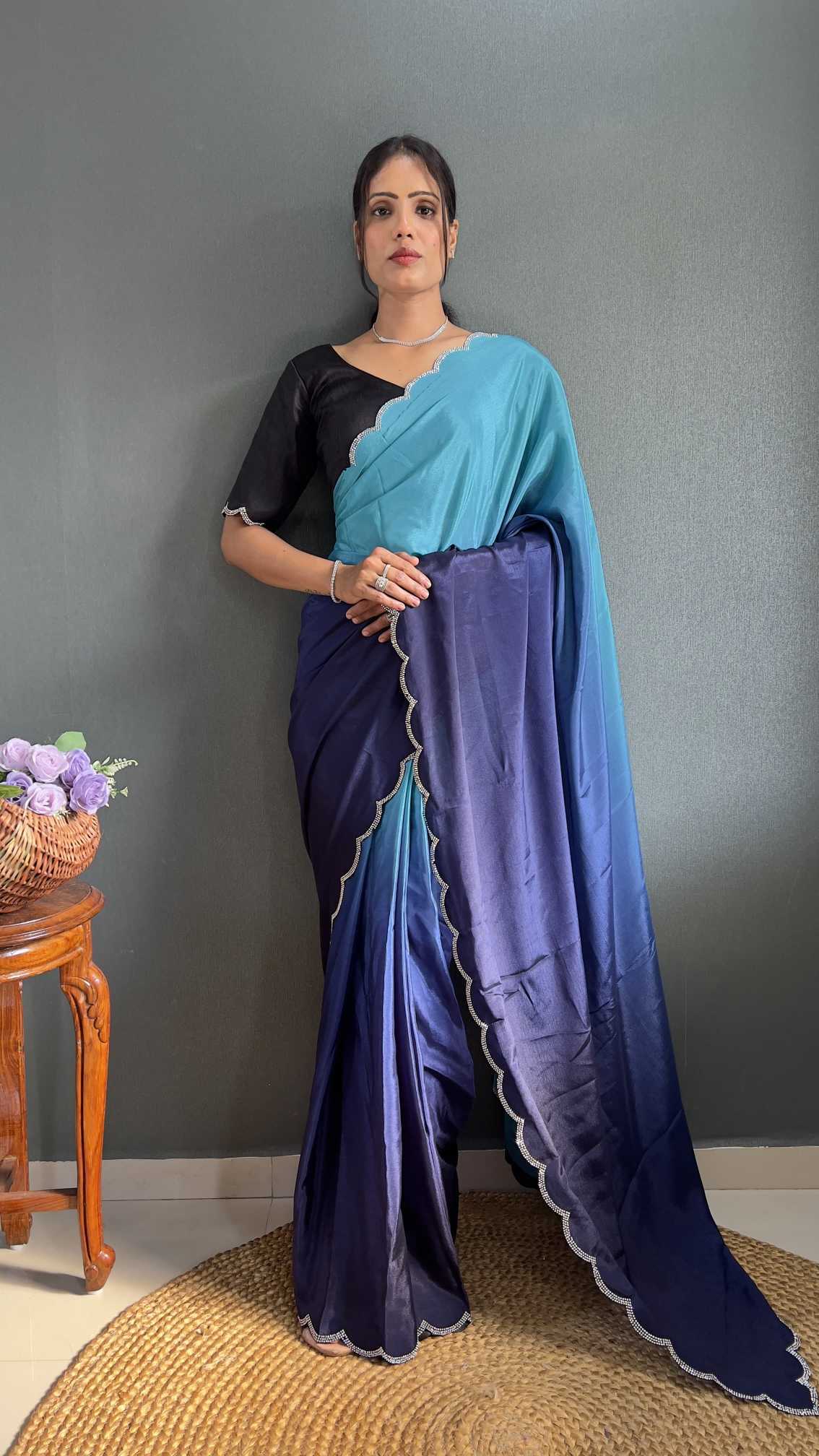 Chinon Silk Party Wear Saree