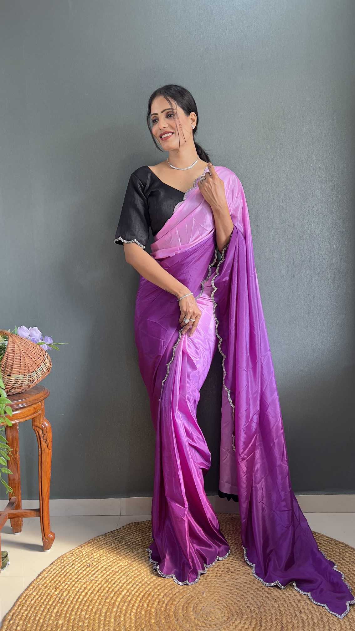 Chinon Silk Party Wear Saree