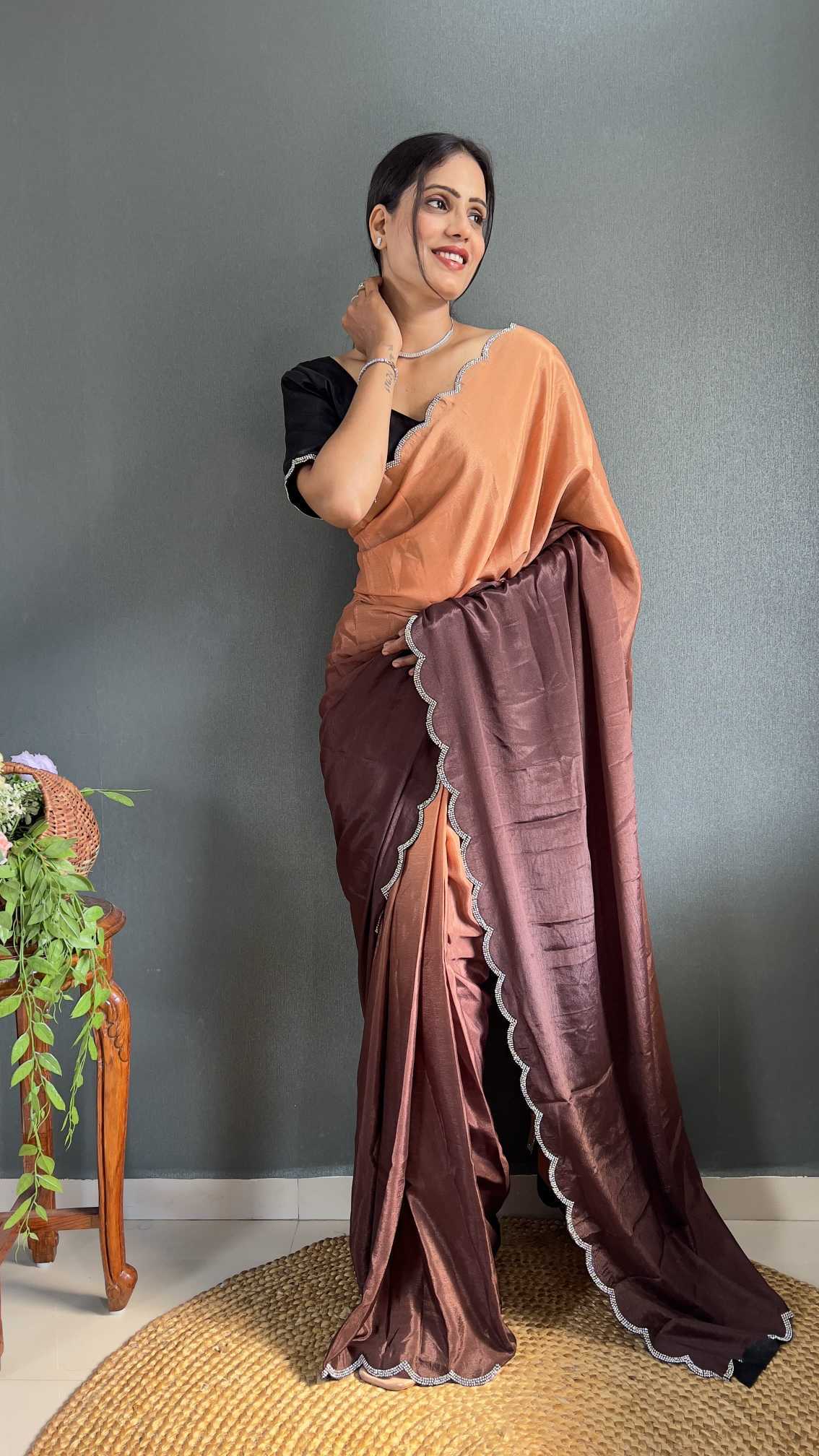 Chinon Silk Party Wear Saree