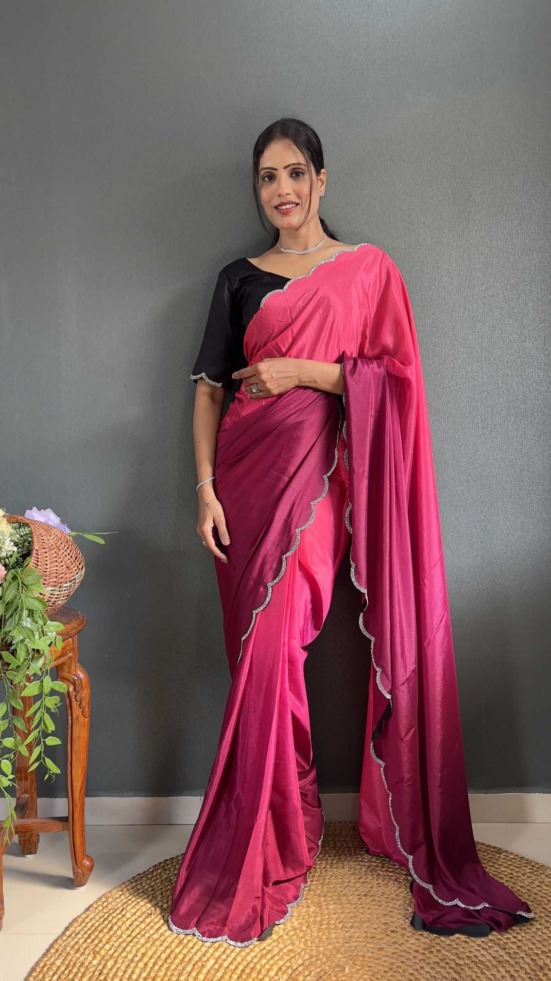 Chinon Silk Party Wear Saree