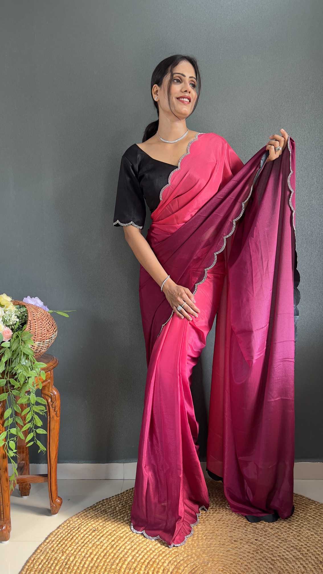 Chinon Silk Party Wear Saree