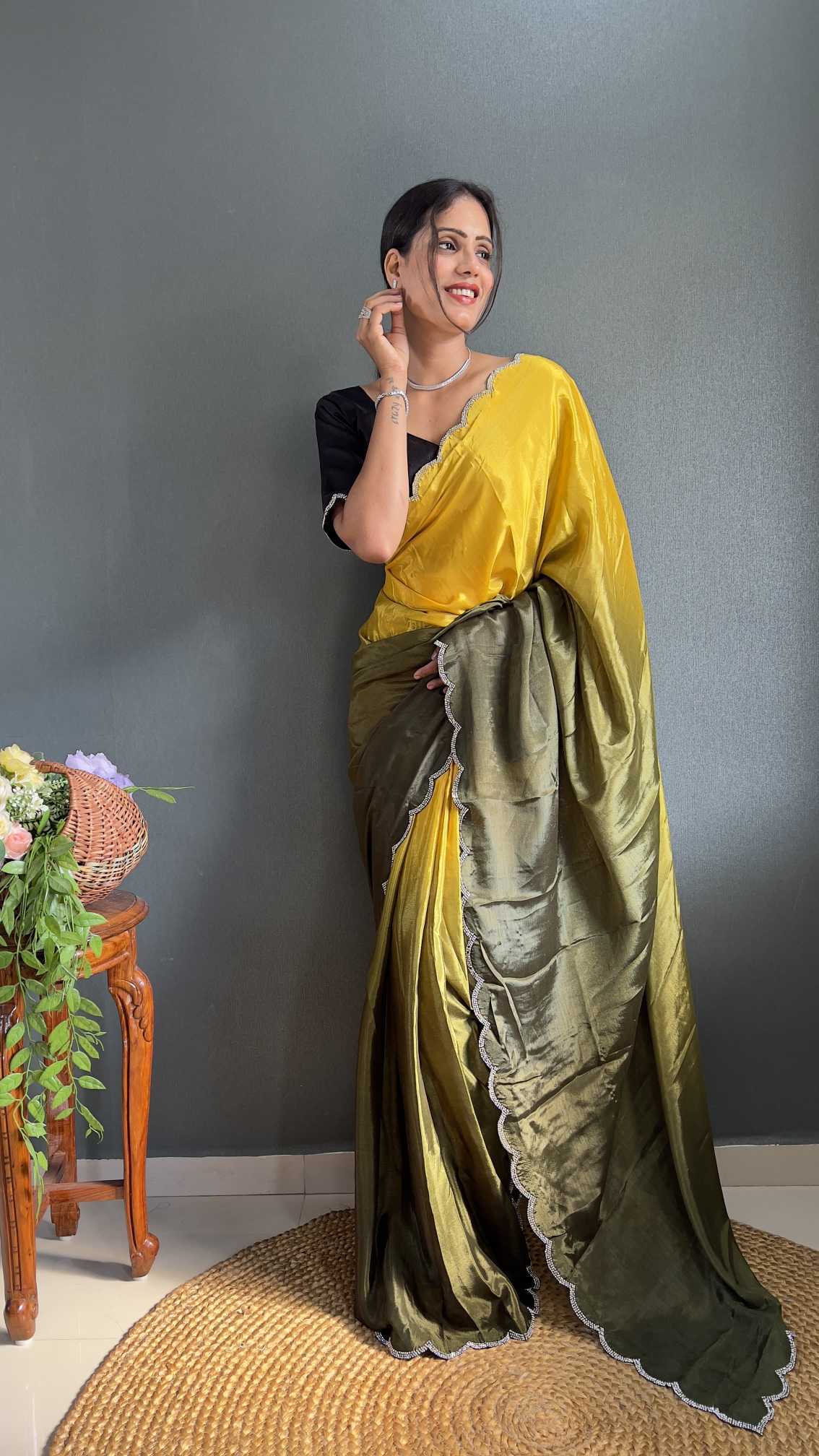Chinon Silk Party Wear Saree