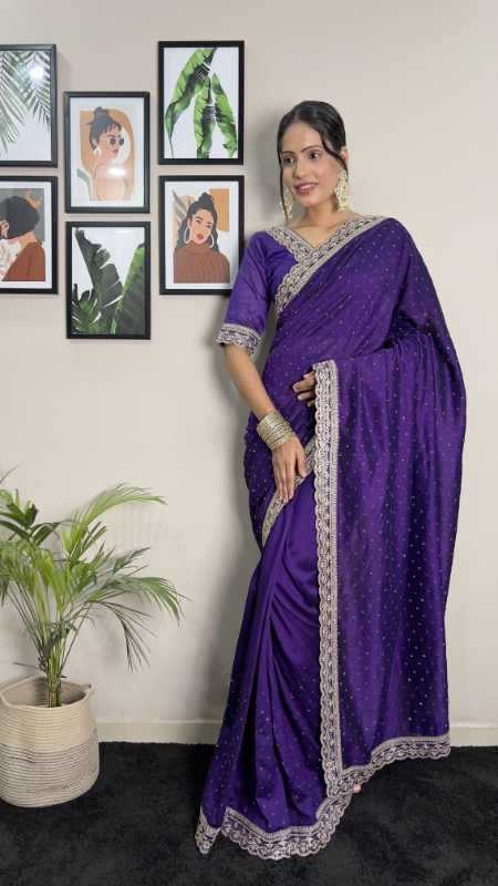 Vichitra Silk Designer Saree