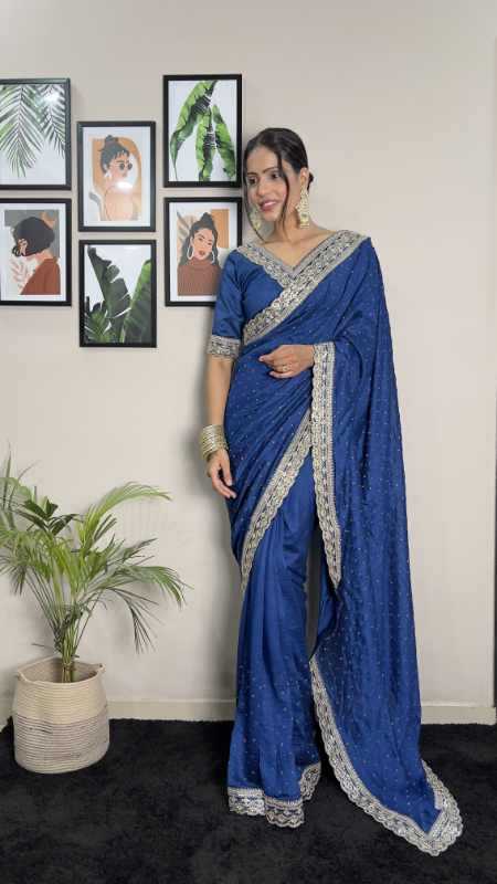 Vichitra Silk Designer Saree