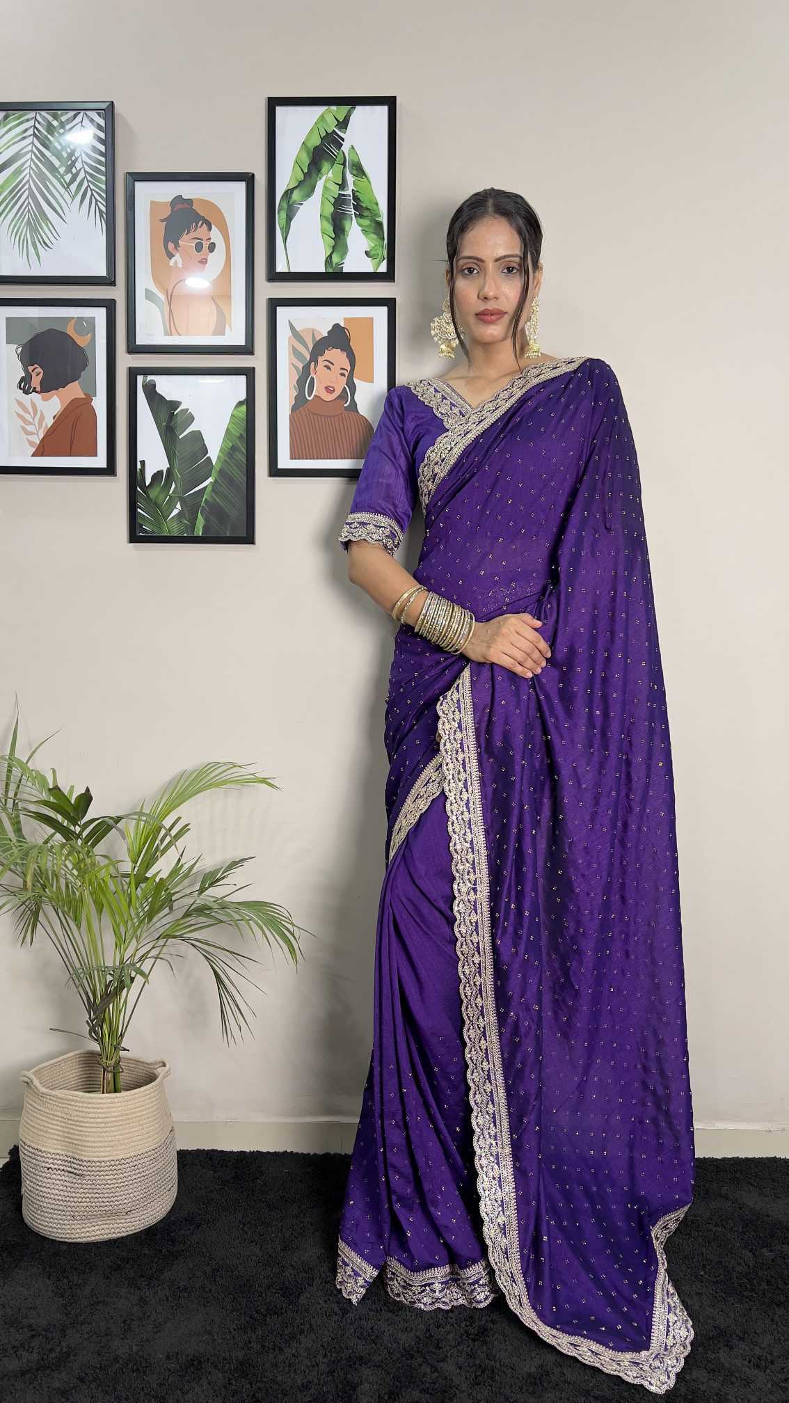 Vichitra Silk Traditional Saree