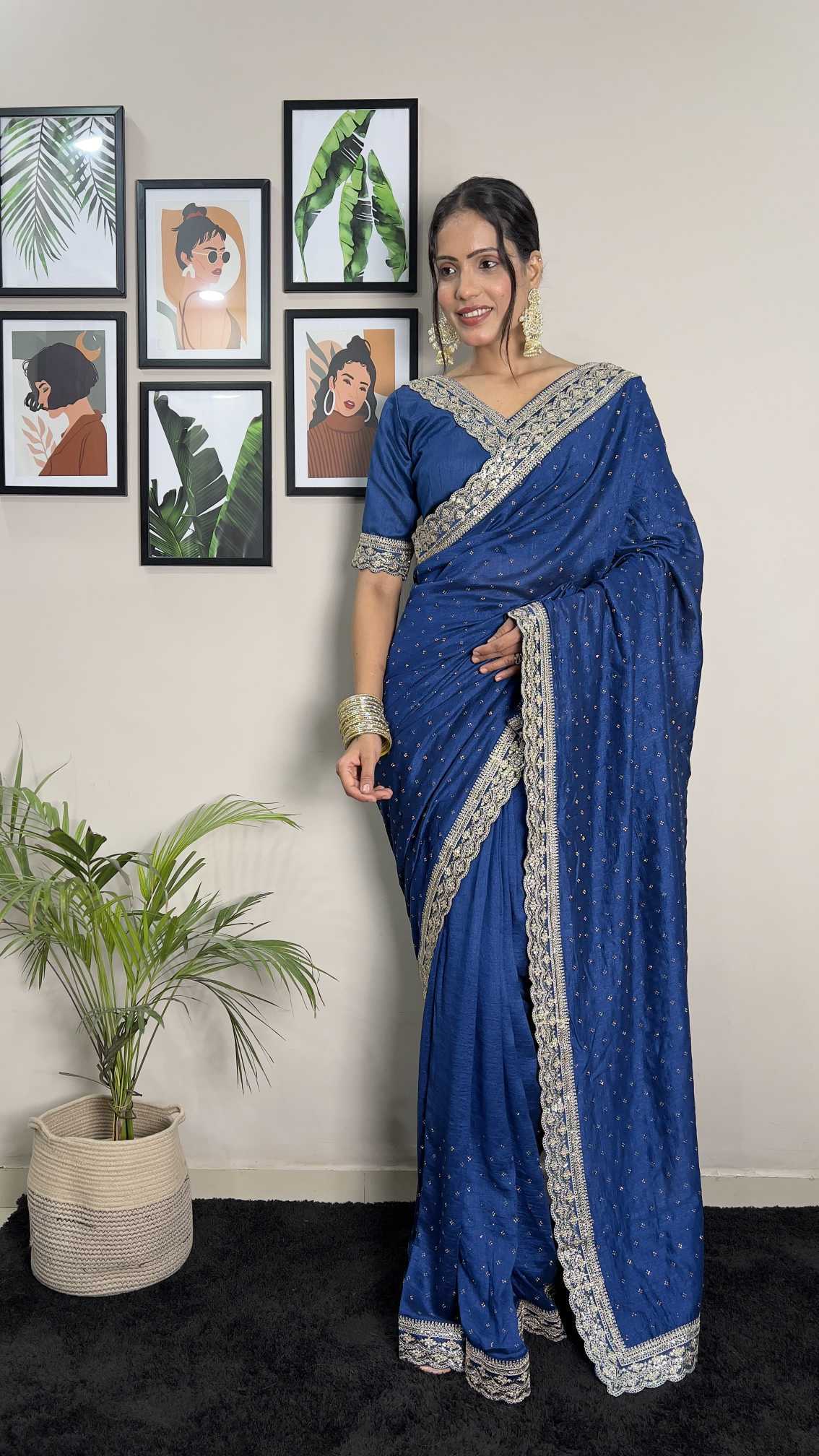 Vichitra Silk Traditional Saree